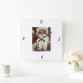 CHRISTMAS CLOCK "GEWELDIGE SANTA" VIERKANTE KLOK (Huis)