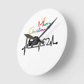 CHRISTMAS CLOCK "REALLY HAPPY CAMPER" RONDE KLOK (Hoek)