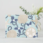 Christmas Coastal Tropical Sea Shells - Blue Kaart (Staand voorkant)