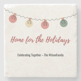 Christmas Coaster with Playful Holiday Icons Stenen Onderzetter