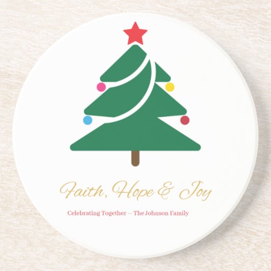 Christmas Coaster Zandsteen Onderzetter (Voorkant)