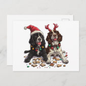 Christmas Cocker Spaniel Dogs Feestdagenkaart (Voorkant / Achterkant)