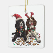 Christmas Cocker Spaniel Dogs Keramisch Ornament (Links)