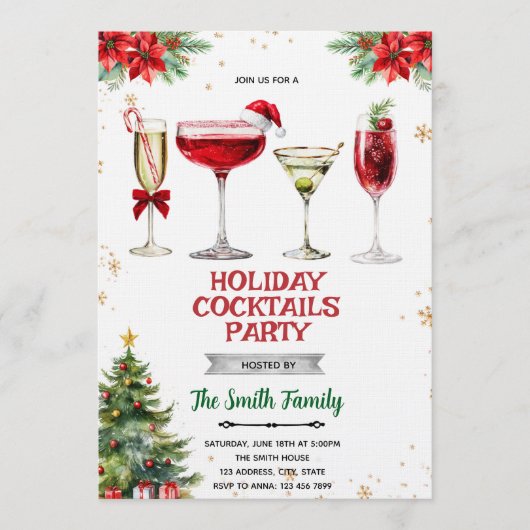 Christmas Cocktail Party Invitation (Devant)