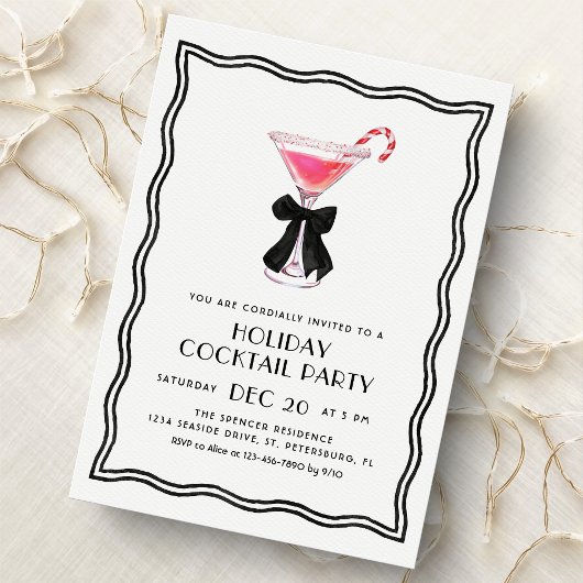Christmas Cocktail Party Invitation Kaart