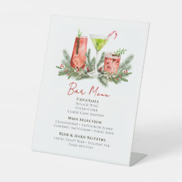 Christmas Cocktails Festive Drinks Holiday Bar Reclamebord Met Voetstuk