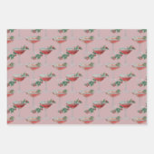 Christmas Cocktails Wrapping Paper Flat Sheet Set (Voorkant)