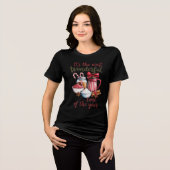 Christmas Coffee & Candy Cane Illustration  Tri-Blend Shirt (Voorkant volledig)