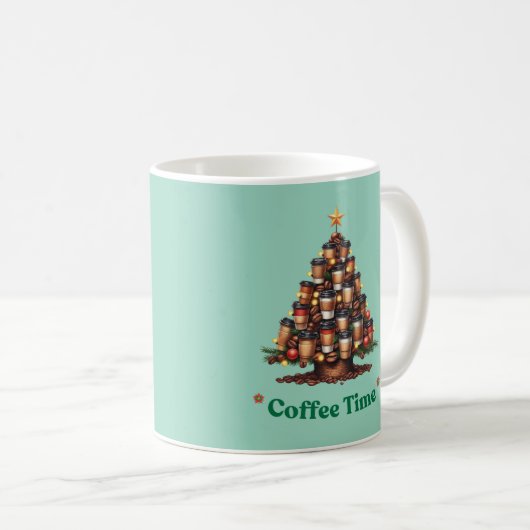 Christmas Coffee Tree Coffee Mug (Devant droit)