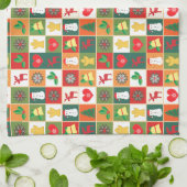 Christmas collage images theedoek (Gevouwen)