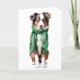 Christmas Collie, Border Collie, Australische scha Feestdagen Kaart