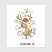 Christmas Colorful Deer Design Vinyl Sticker (Vel)