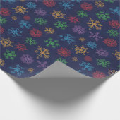 Christmas Colour Snowflakes Themed Packaging Black Cadeaupapier (Hoek)