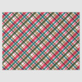 Christmas Colours Plaid Red Green Brown Blue Tissuepapier (Voorkant)