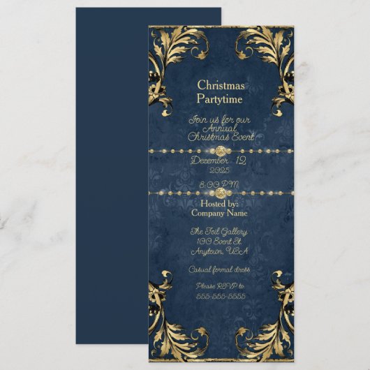 Christmas Company Partytime Invitation Kaart (Voorkant / Achterkant)
