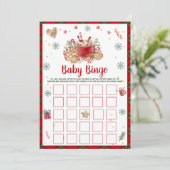 Christmas Cookie Baby Bingo Baby shower Games Kaar Kaart (Staand voorkant)