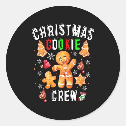 Christmas Cookie Crew Baking Team New Xmas Bakers Ronde Sticker (Voorkant)