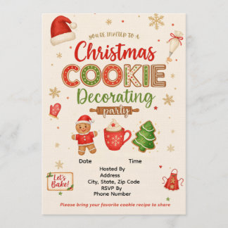 Christmas Cookie Decorating Party Invitation | Kid