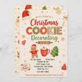 Christmas Cookie Decorating Party Invitation | Kid Kaart (Voorkant / Achterkant)