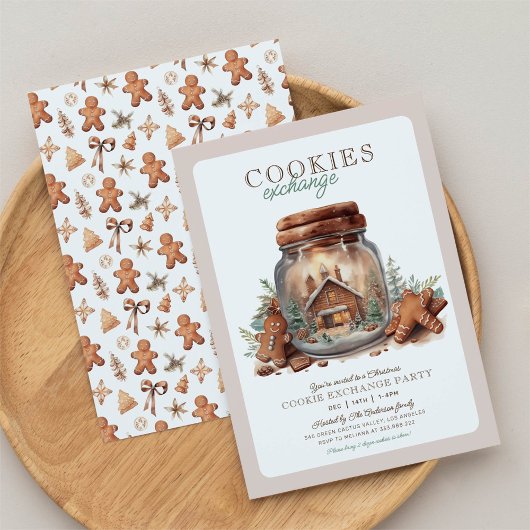 Christmas cookie échange invitation Fête de Noël