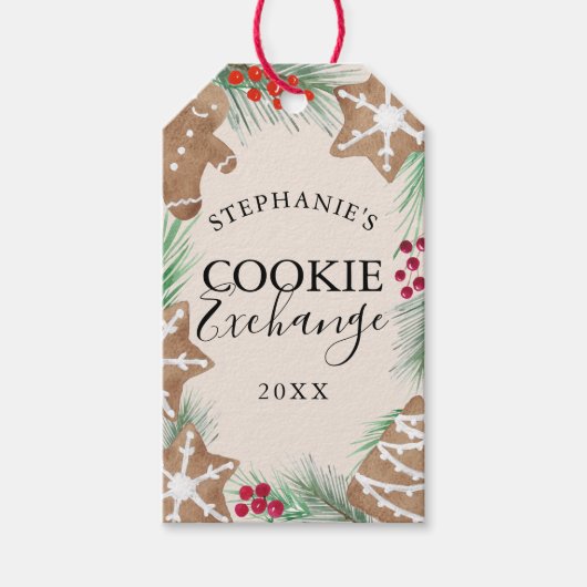 Christmas Cookie Exchange Cadeaulabel (Voorkant)