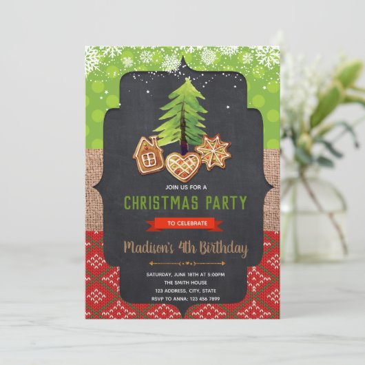 Christmas Cookie exchange cocos invitation (Debout devant)