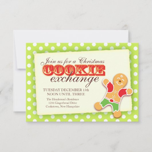Christmas Cookie exchange & étiquette invitation (Devant)