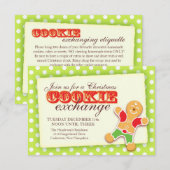 Christmas Cookie exchange & étiquette invitation (Devant / Derrière)