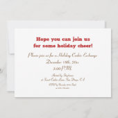 Christmas Cookie Exchange Gingerpain Invitation (Dos)