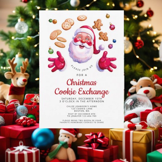 Christmas Cookie Exchange Invitation Card Festive
