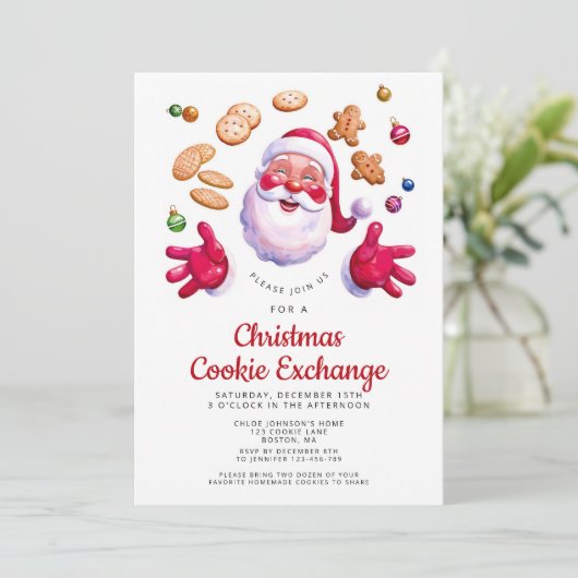 Christmas Cookie Exchange Invitation Kaart Feestel (Staand voorkant)