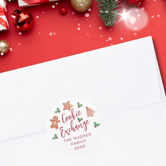 Christmas Cookie Exchange Party Ronde Sticker