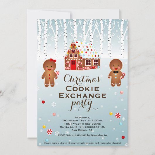 Christmas Cookie Exchange Paty Invitation (Devant)