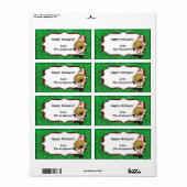 Christmas Cookie Glitter label - groen (Full Sheet)