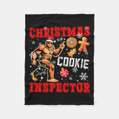 Christmas Cookie Inspector Xmas Santa Bigfoot Funn Fleece Deken (Voorkant)