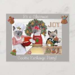 Christmas Cookie Kitten Cookie Exchange Briefkaart