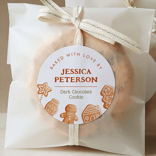 Christmas Cookie Swap Bakken Gingerbread Ronde Sticker