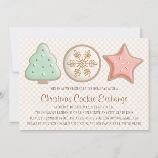  CHRISTMAS COOKIE SWAP-INVITATIES KAART (Voorkant)