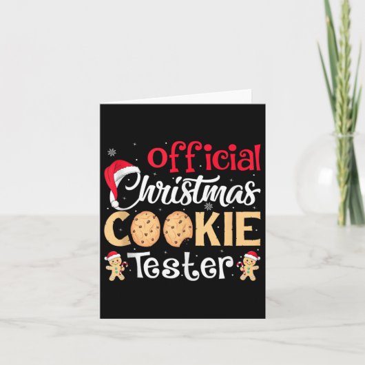 Christmas Cookie Tester Funny Baking Crew Xmas Tan Kaart (Voorkant)