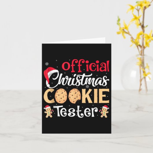 Christmas Cookie Tester Funny Baking Crew Xmas Tan Kaart (Gele Bloem)