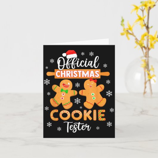 Christmas Cookie Tester Taster Baking Crew Toddle Kaart (Gele Bloem)