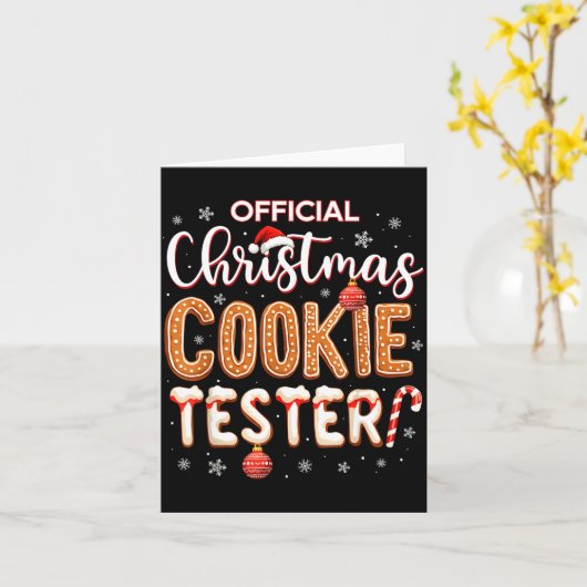 Christmas Cookie Tester Taster Baking Crew Toddle Kaart (Gele Bloem)