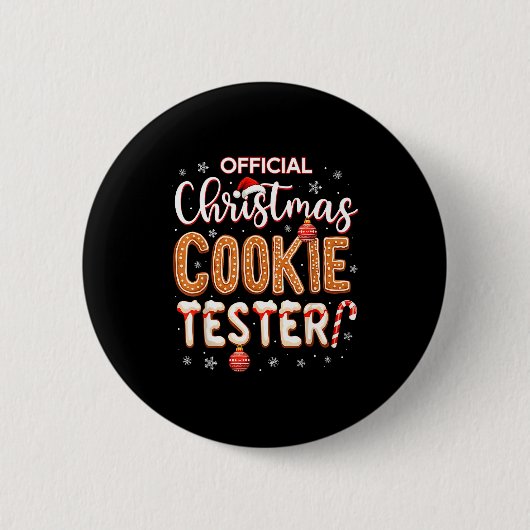 Christmas Cookie Tester Taster Baking Crew Toddle Ronde Button 5,7 Cm (Voorkant)