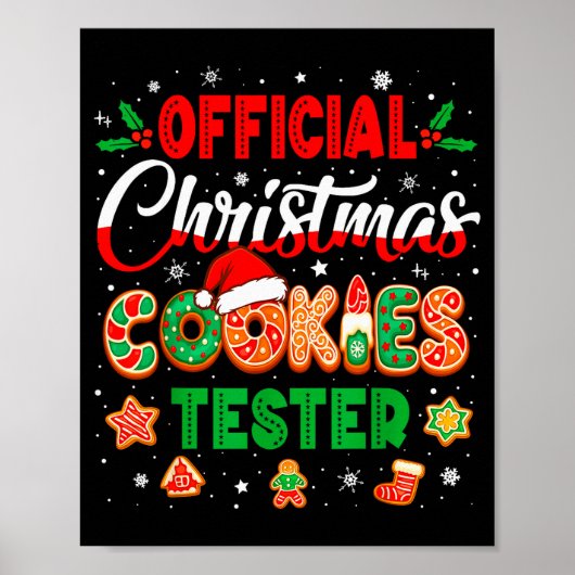 Christmas Cookie Tester Taster Baking Crew Toddler Poster (Voorkant)