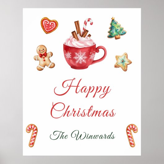 Christmas Cookies and Cocoa Party Welcome Poster (Voorkant)