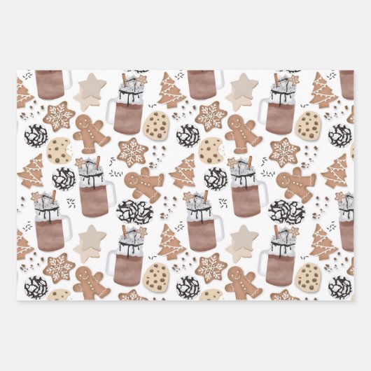 Christmas Cookies and Hot Cocoa Holiday Baking Inpakpapier Vel (Voorkant 3)