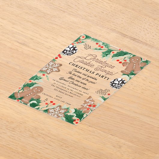 Christmas Cookies Holiday Baking Cookie Swap Acryl Uitnodigingen (Laagn)