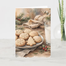 Christmas Cookies Milk Gift Watercolor Baking Holi