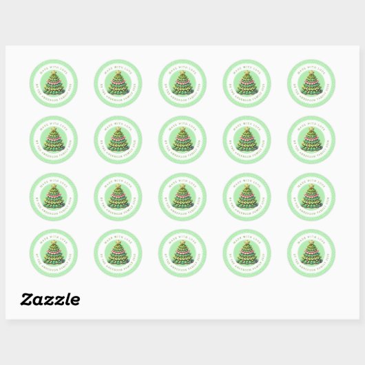 Christmas Cookies Round Stickers (Feuille)
