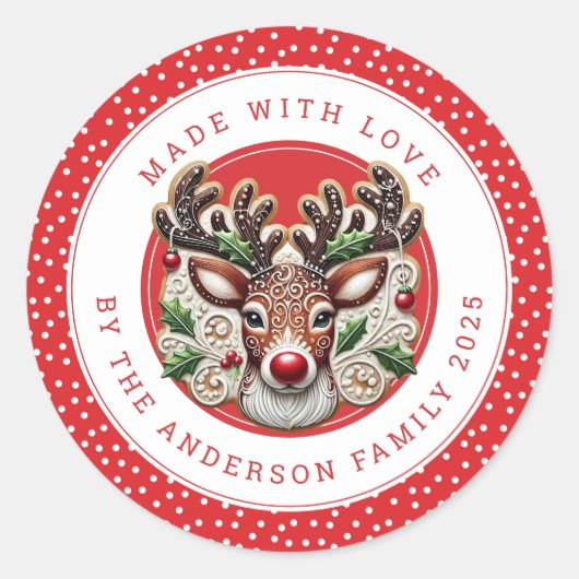 Christmas Cookies Round Stickers (Devant)